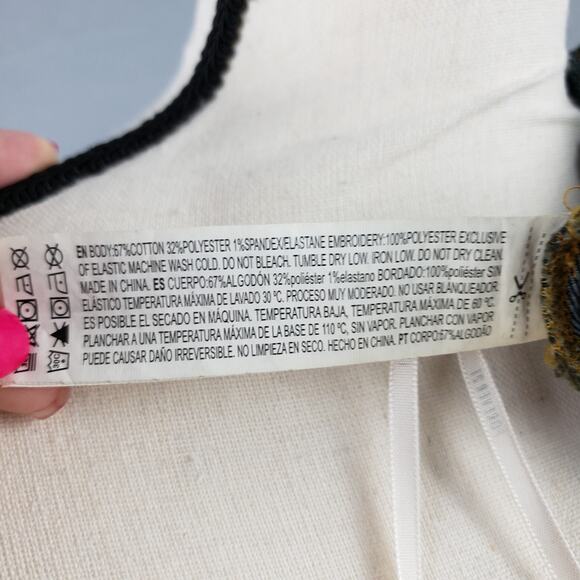 Embroidered Denim Halter Wrap Crop Top Western Cowgirl Rodeo Festival‎ Size S - Picture 9 of 9